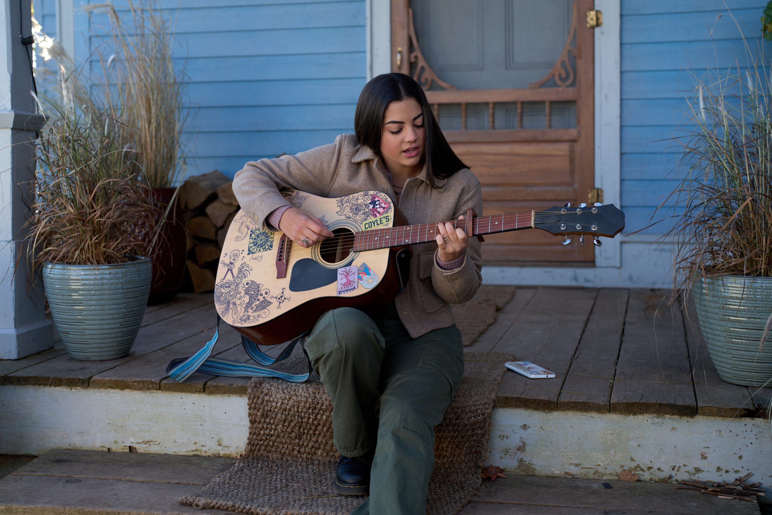 Coyle's guitar with Alice.