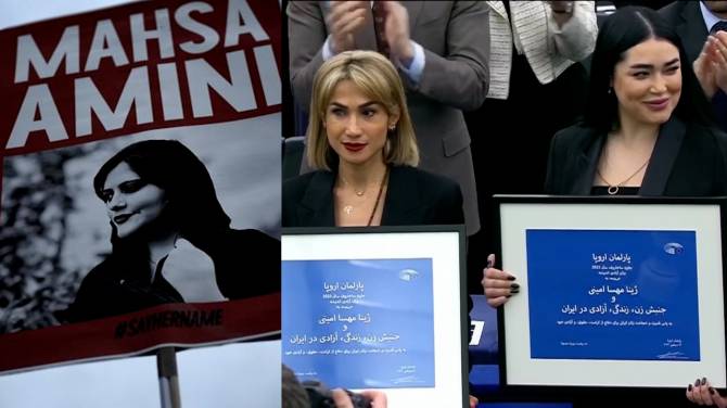 Click to play video: Mahsa Amini and the ‘Woman, Life, Freedom’ movement in Iran given human rights honour by EU