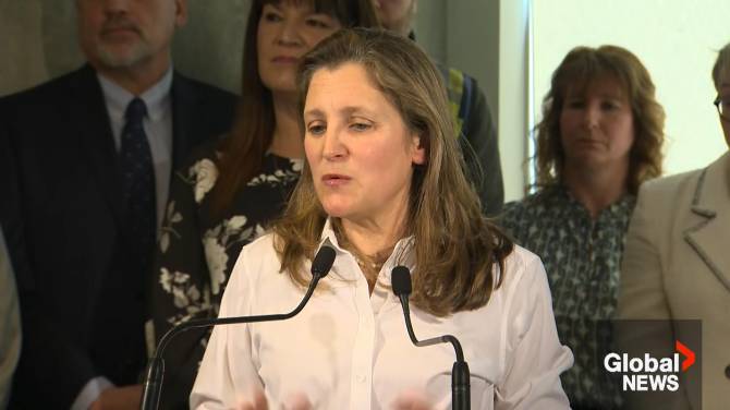 Click to play video: Feds focused on resupplying Canadian housing market, Freeland says