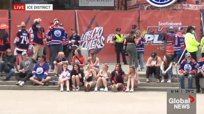 Click to play video: New round, new rules at Edmonton Oilers outdoor watch parties