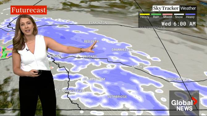 Click to play video: Cold front to drop temperatures and cause heavy snow for parts of Alberta