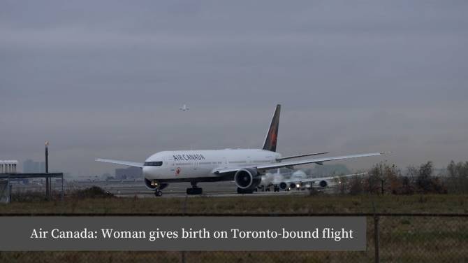 Click to play video: Air Canada: Woman gives birth on Toronto-bound flight