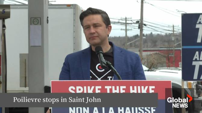 Click to play video: Pierre Poilievre visits Saint John, N.B., for anti-carbon tax campaign