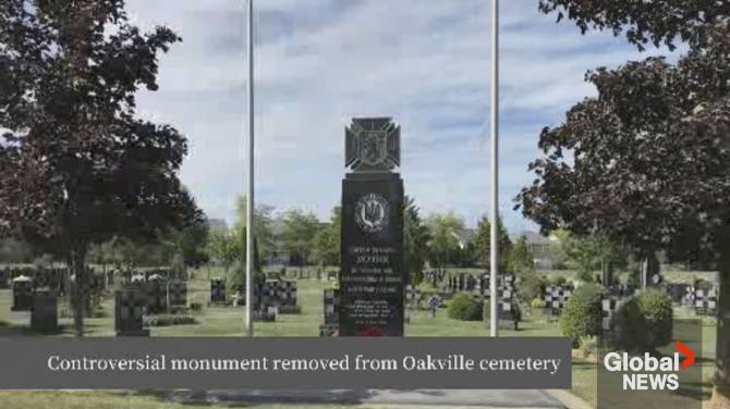 Click to play video: Controversial monument removed from Oakville, Ont., cemetery