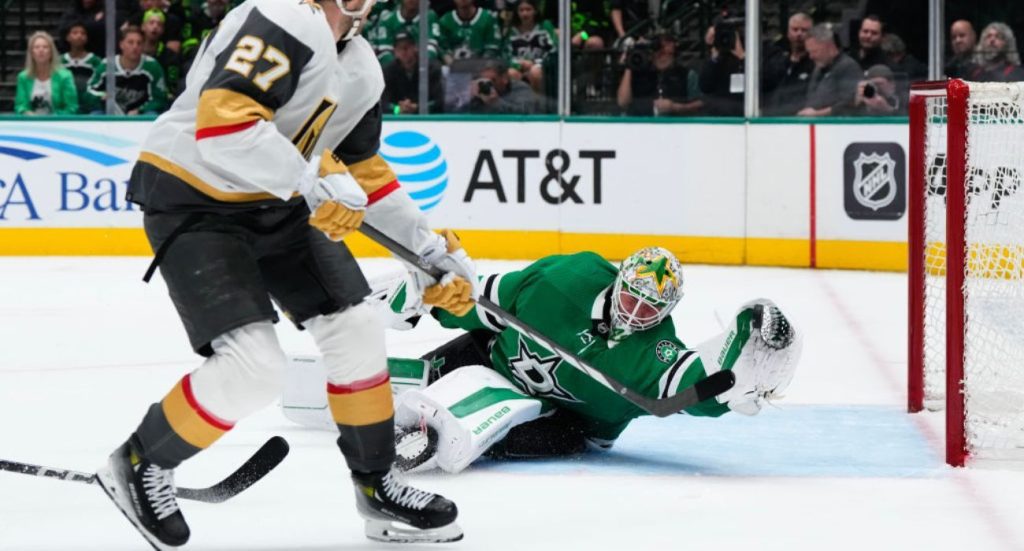 , 202404Dallas Stars Jake Oettinger Game 2 Playoffs vs Vegas Golden Knights