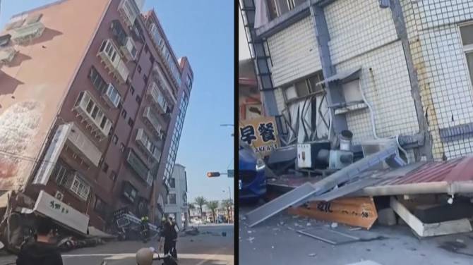 Click to play video: Nine people dead after earthquake in Taiwan