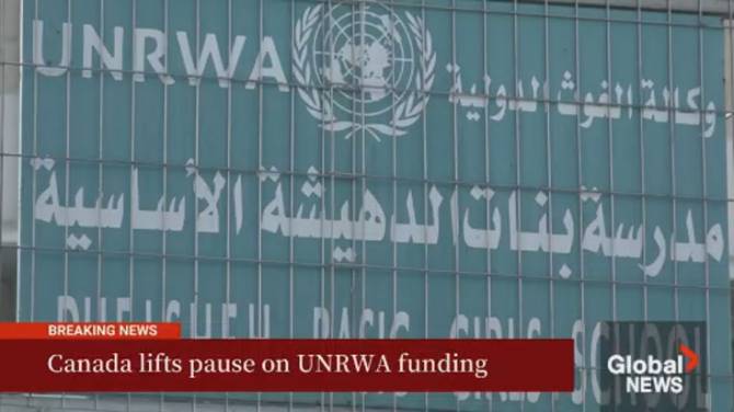 Click to play video: Canada resumes UNRWA funding paused after alleged staff role in Israel attacks