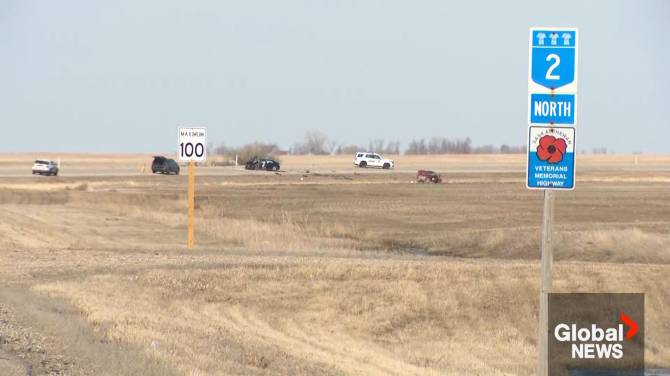 Click to play video: Saskatchewan’s Highway 2 closed by RCMP following serious collision