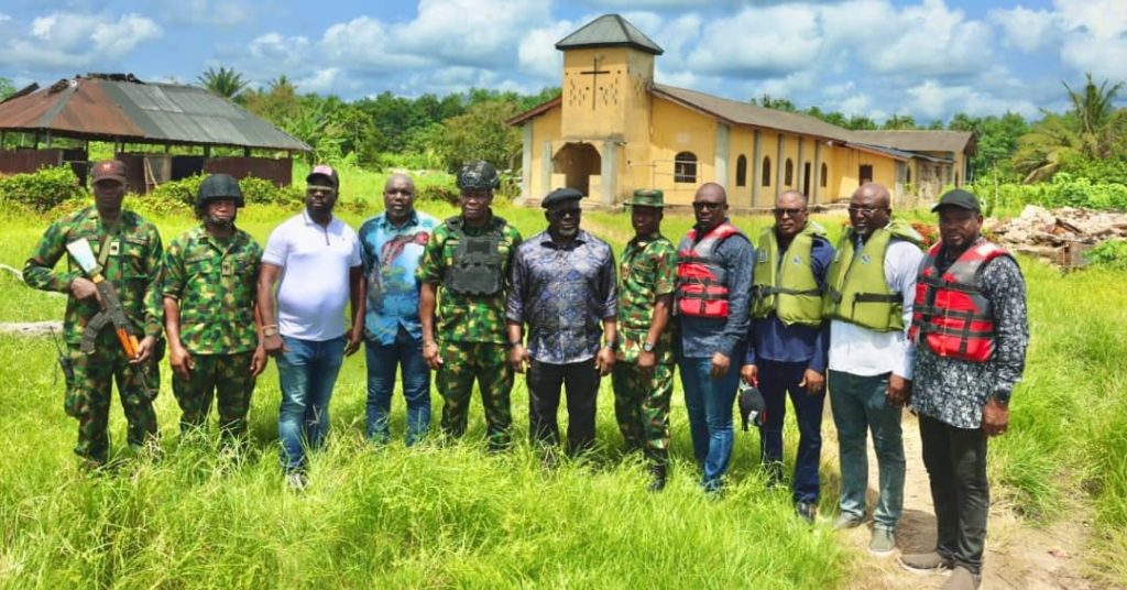 , wp contentuploads20240420142227Governor Oborevwori with military officials during the visit